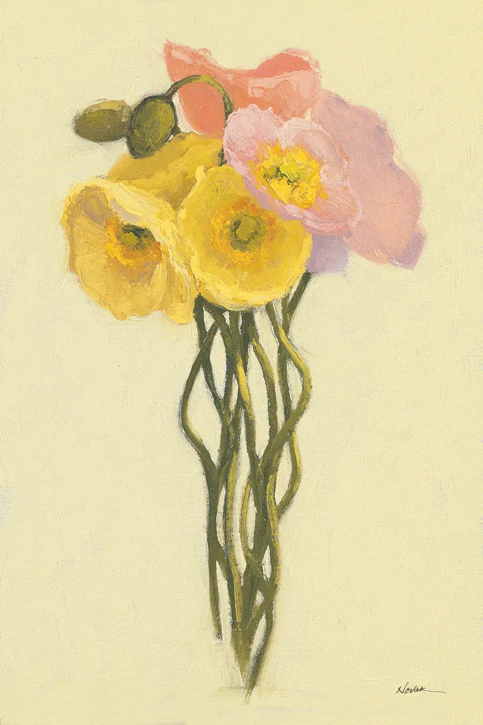 Poppy Nosegay III by Shirley Novak. SKU 45984h. Archival Giclee Fine art print for wall decor.