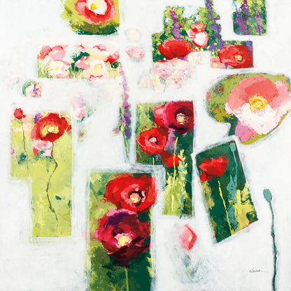 Postcards from my Poppy Garden by Shirley Novak. SKU 93004a. Archival Giclee Fine art print for wall decor.