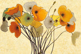 Pumpkin Poppies I by Shirley Novak. SKU 4679i. Archival Giclee Fine art print for wall decor.