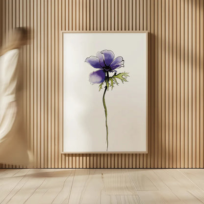 Purple Anemone II by Shirley Novak. shown as over sized large wall art. Available as an archival giclee rolled canvas, fine art paper, or poster print. SKU 88453h.