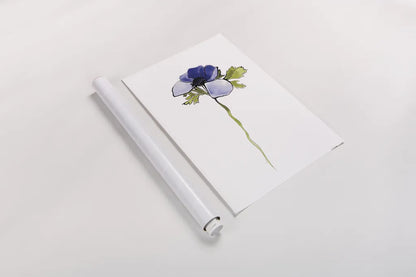 Purple Anemone III by Shirley Novak. shown as a rolled paper print. Available as archival giclee rolled canvas, fine art paper, or poster print. SKU 88454h.