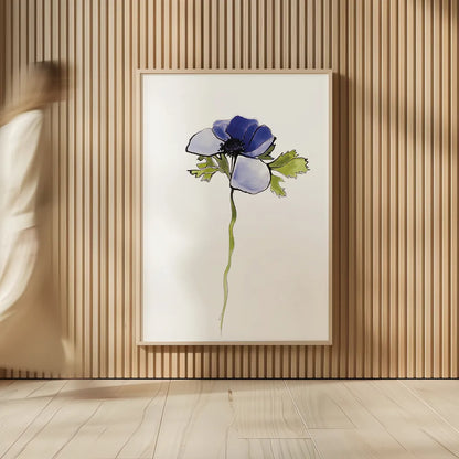 Purple Anemone III by Shirley Novak. shown as over sized large wall art. Available as an archival giclee rolled canvas, fine art paper, or poster print. SKU 88454h.