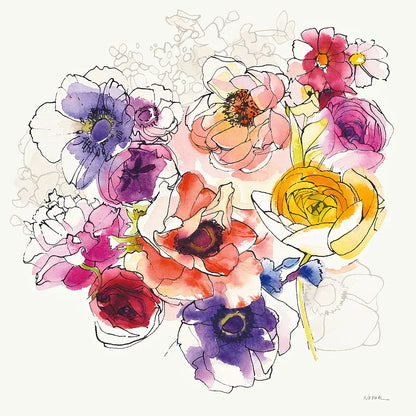 Rainbow Ruffles II by Shirley Novak. SKU 28941a. Archival Giclee Fine art print for wall decor.