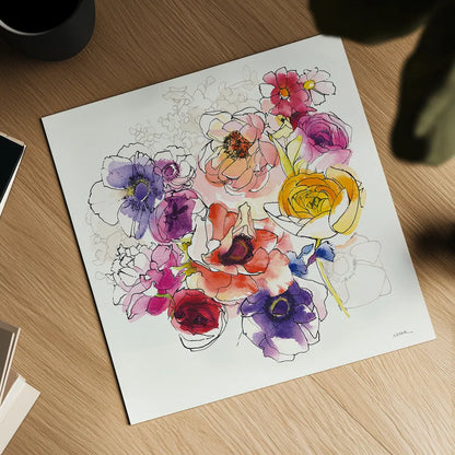 Rainbow Ruffles II by Shirley Novak. Shown as a detailed flat fine art print, highlighting archival giclee quality. Available as an archival giclee rolled canvas, fine art paper, or poster print. SKU 28941a.