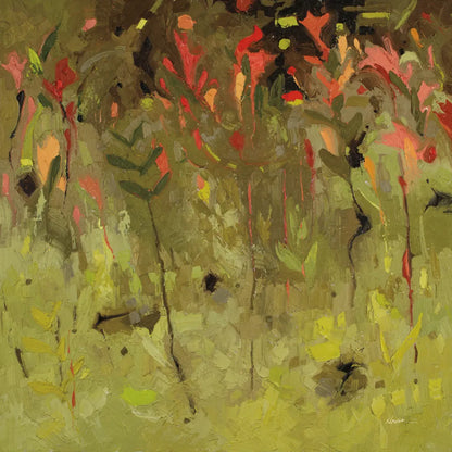 Red Salvia Imagined by Shirley Novak. SKU 98492a. Archival Giclee Fine art print for wall decor.