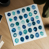 Roundabout Blue by Shirley Novak. Shown as a detailed flat fine art print, highlighting archival giclee quality. Available as an archival giclee rolled canvas, fine art paper, or poster print. SKU 23829a.