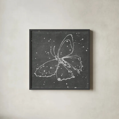 Silver Wings II by Shirley Novak. Shown in a sleek black glass frame for a contemporary gallery look. Available as an archival giclee rolled canvas, fine art paper, or poster print. SKU 73124a.