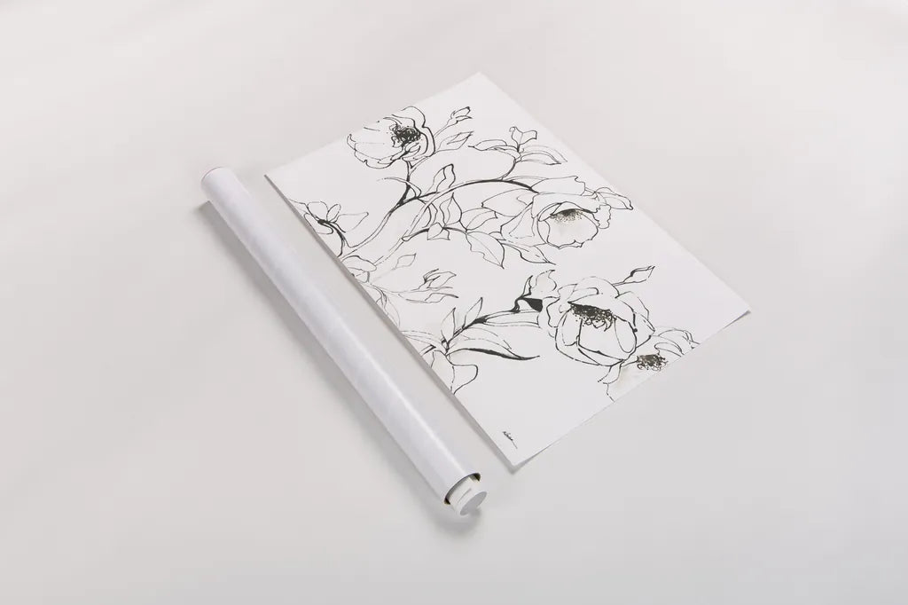 Sketch of Roses by Shirley Novak. shown as a rolled paper print. Available as archival giclee rolled canvas, fine art paper, or poster print. SKU 80689i.