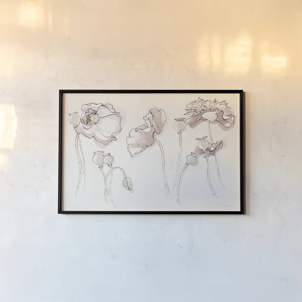 Somniferums Neutral Crop by Shirley Novak. shown as a paper print in a black flame. Available as a archival giclee rolled canvas, fine art paper, or poster print. SKU 59556i.