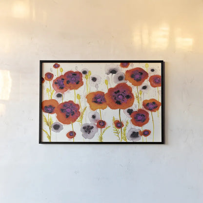 Splash Garden I by Shirley Novak. shown as a paper print in a black flame. Available as a archival giclee rolled canvas, fine art paper, or poster print. SKU 29149i.