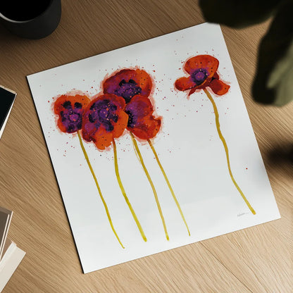 Splash Garden II on White by Shirley Novak. Shown as a detailed flat fine art print, highlighting archival giclee quality. Available as an archival giclee rolled canvas, fine art paper, or poster print. SKU 29736a.