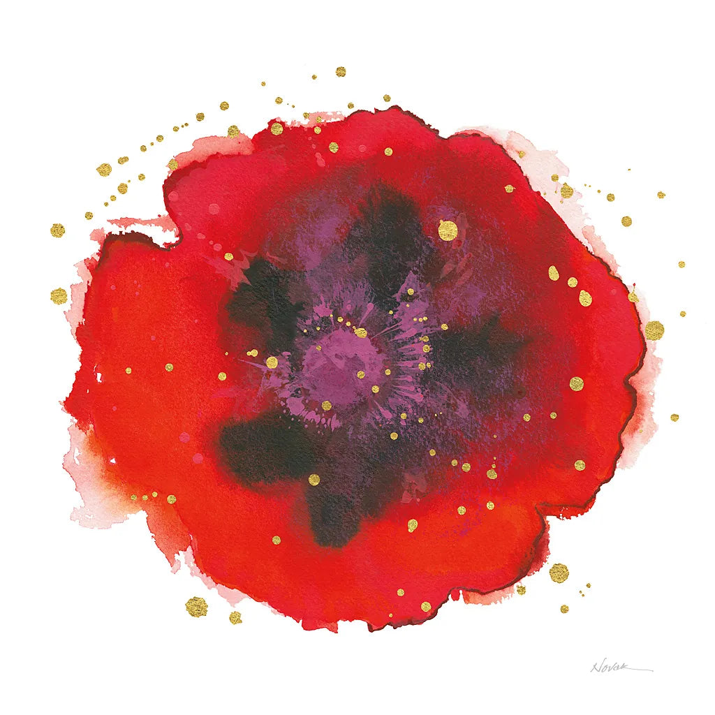 Splash IV with Gold by Shirley Novak. SKU 29783a. Archival Giclee Fine art print for wall decor.