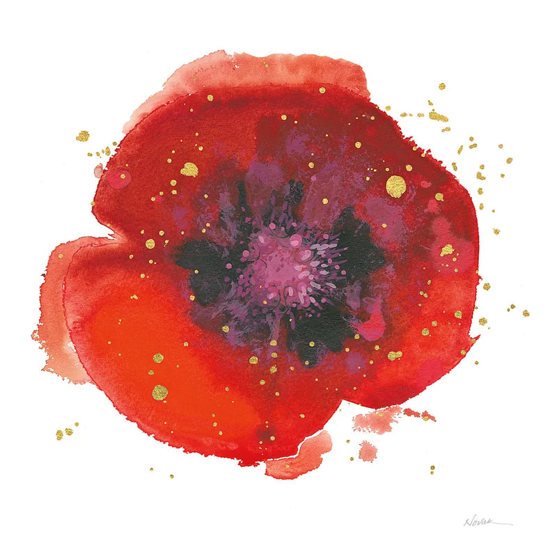 Splash V with Gold by Shirley Novak. SKU 29784a. Archival Giclee Fine art print for wall decor.