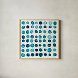 Spot of Rain by Shirley Novak. Shown in a natural wood glass frame for a timeless modern aesthetic. Available as an archival giclee rolled canvas, fine art paper, or poster print. SKU 22905a.