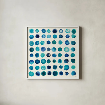 Spot of Rain by Shirley Novak. Shown in a crisp white glass frame for a clean and minimalist style. Available as an archival giclee rolled canvas, fine art paper, or poster print. SKU 22905a.