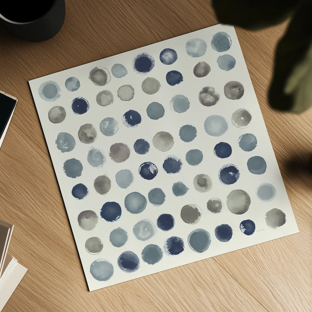 Spot of Rain Neutral by Shirley Novak. Shown as a detailed flat fine art print, highlighting archival giclee quality. Available as an archival giclee rolled canvas, fine art paper, or poster print. SKU 68392a.