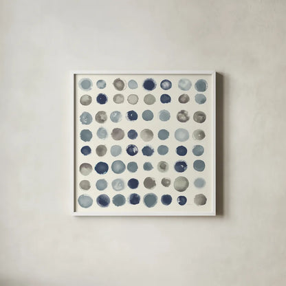 Spot of Rain Neutral by Shirley Novak. Shown in a crisp white glass frame for a clean and minimalist style. Available as an archival giclee rolled canvas, fine art paper, or poster print. SKU 68392a.