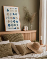 Spot of Rain Vallarta Blue Crop by Shirley Novak. shown as a paper print in a natural frame. Available as a archival giclee rolled canvas, fine art paper, or poster print. SKU 79805h.