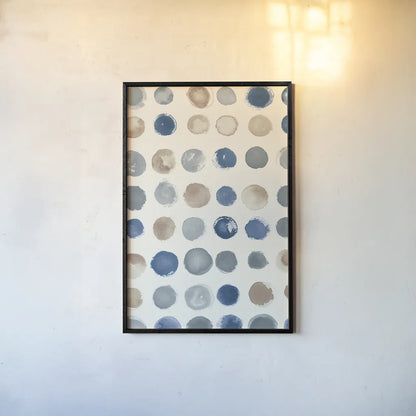 Spot of Rain Vallarta Blue Crop by Shirley Novak. shown as a paper print in a black flame. Available as a archival giclee rolled canvas, fine art paper, or poster print. SKU 79805h.