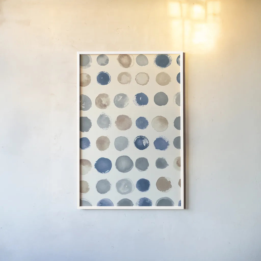 Spot of Rain Vallarta Blue Crop by Shirley Novak. shown as a paper print in a white frame. Available as a archival giclee rolled canvas, fine art paper, or poster print. SKU 79805h.