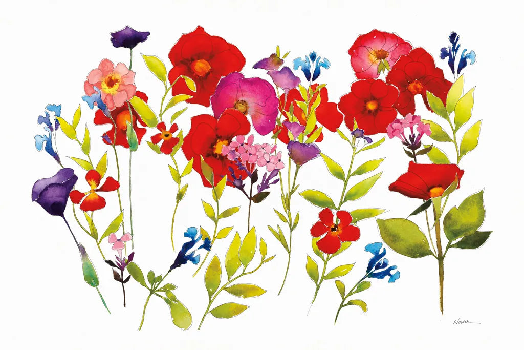 Summer Arrangement by Shirley Novak. SKU 89482i. Archival Giclee Fine art print for wall decor.