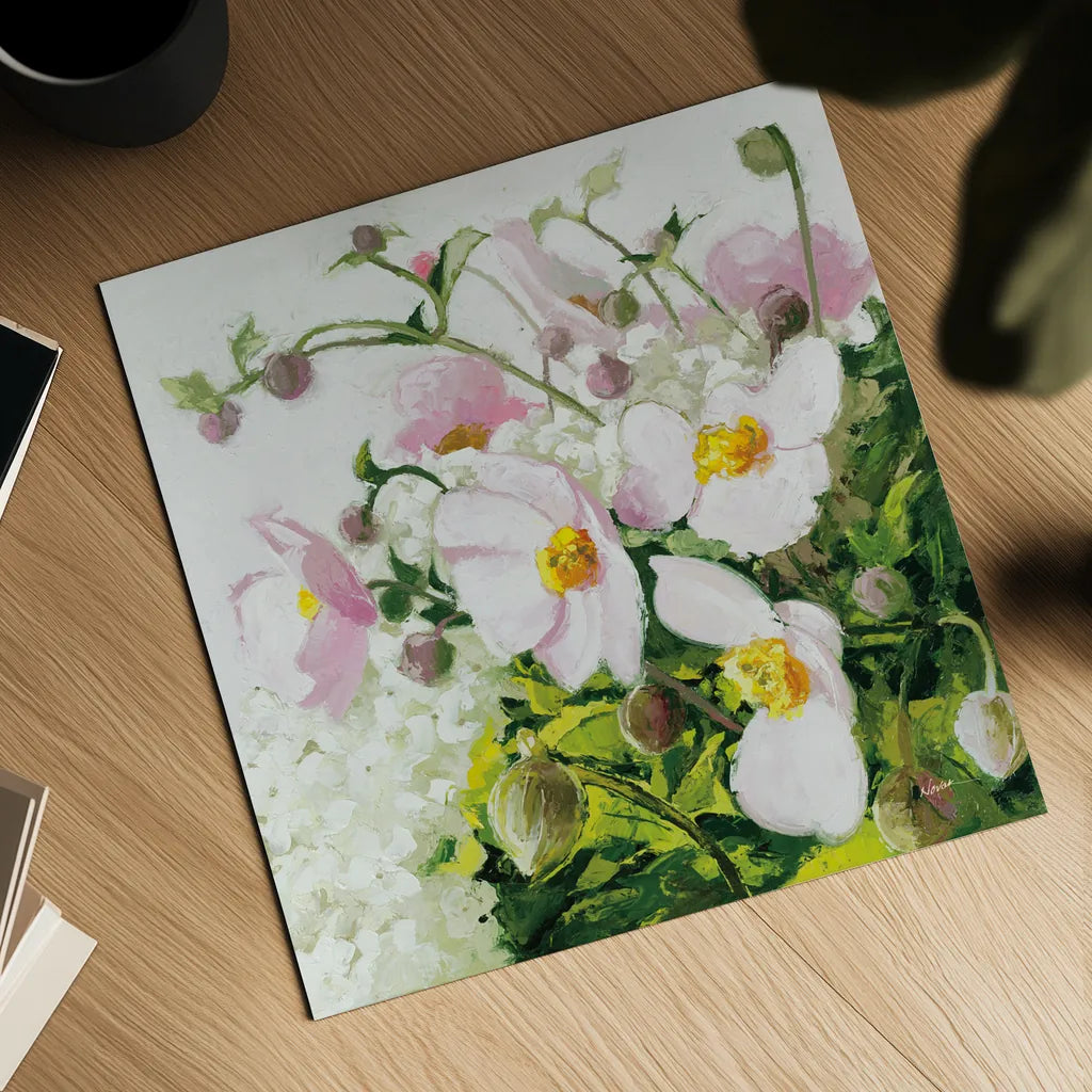 Summer Ends in Pink by Shirley Novak. Shown as a detailed flat fine art print, highlighting archival giclee quality. Available as an archival giclee rolled canvas, fine art paper, or poster print. SKU 91147a.