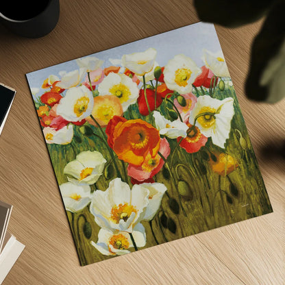 Sunny Goodge Street by Shirley Novak. Shown as a detailed flat fine art print, highlighting archival giclee quality. Available as an archival giclee rolled canvas, fine art paper, or poster print. SKU 89378a.