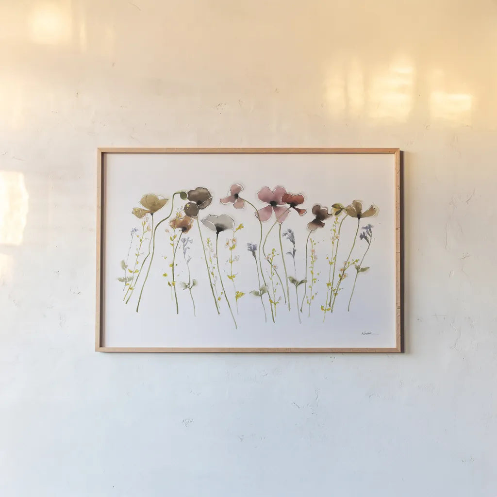 Sweet Spring by Shirley Novak. shown as a paper print in a natural frame. Available as a archival giclee rolled canvas, fine art paper, or poster print. SKU 87867i.