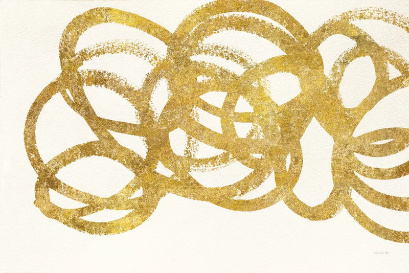 Swirling Element I Crop I Gold by Shirley Novak. SKU 68389i. Archival Giclee Fine art print for wall decor.