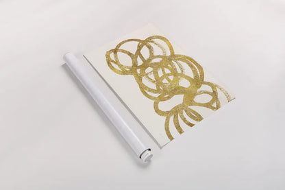 Swirling Element I Crop I Gold by Shirley Novak. shown as a rolled paper print. Available as archival giclee rolled canvas, fine art paper, or poster print. SKU 68389i.