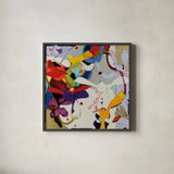Swoops by Shirley Novak. Shown in a sleek black glass frame for a contemporary gallery look. Available as an archival giclee rolled canvas, fine art paper, or poster print. SKU 93002a.