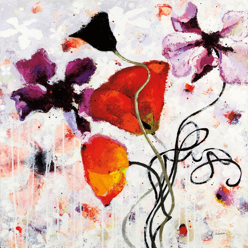 The Black Poppy by Shirley Novak. SKU 89491a. Archival Giclee Fine art print for wall decor.