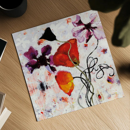 The Black Poppy by Shirley Novak. Shown as a detailed flat fine art print, highlighting archival giclee quality. Available as an archival giclee rolled canvas, fine art paper, or poster print. SKU 93005a.