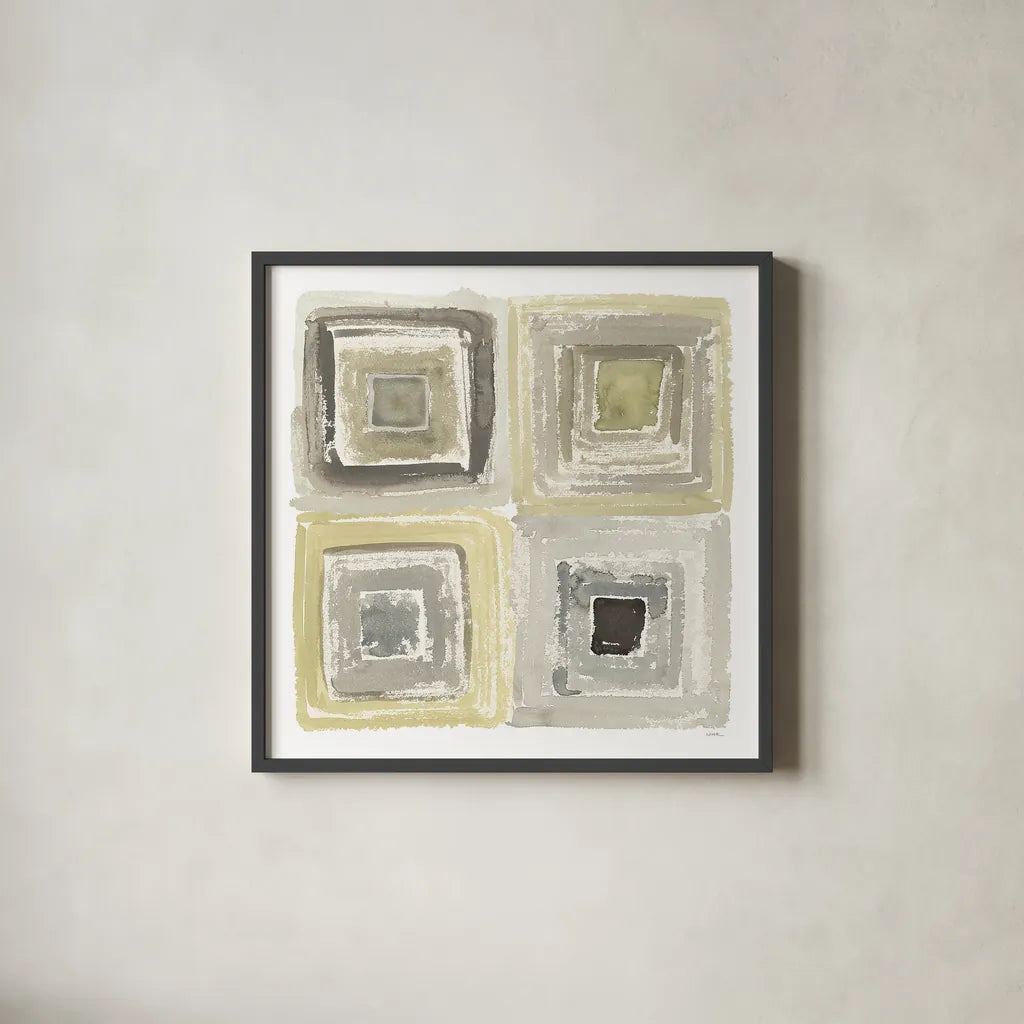 Tunnels IV by Shirley Novak. Shown in a sleek black glass frame for a contemporary gallery look. Available as an archival giclee rolled canvas, fine art paper, or poster print. SKU 23188a.