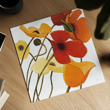 Up Two on White Yellow by Shirley Novak. Shown as a detailed flat fine art print, highlighting archival giclee quality. Available as an archival giclee rolled canvas, fine art paper, or poster print. SKU 31324a.