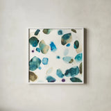 What If II by Shirley Novak. Shown in a crisp white glass frame for a clean and minimalist style. Available as an archival giclee rolled canvas, fine art paper, or poster print. SKU 15422a.
