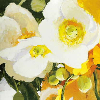 White Anemones Up Close by Shirley Novak. SKU 90693a. Archival Giclee Fine art print for wall decor.