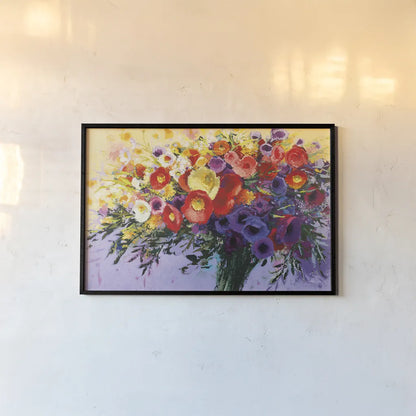 Wild and Flowery by Shirley Novak. shown as a paper print in a black flame. Available as a archival giclee rolled canvas, fine art paper, or poster print. SKU 89147i.