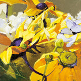 Yellow Action August by Shirley Novak. SKU 91263a. Archival Giclee Fine art print for wall decor.
