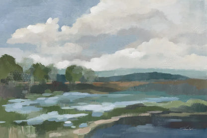  Light Blue Coastal Flowers by Silvia Vassileva. SKU 85815i. Archival Giclee Fine art print for wall decor.