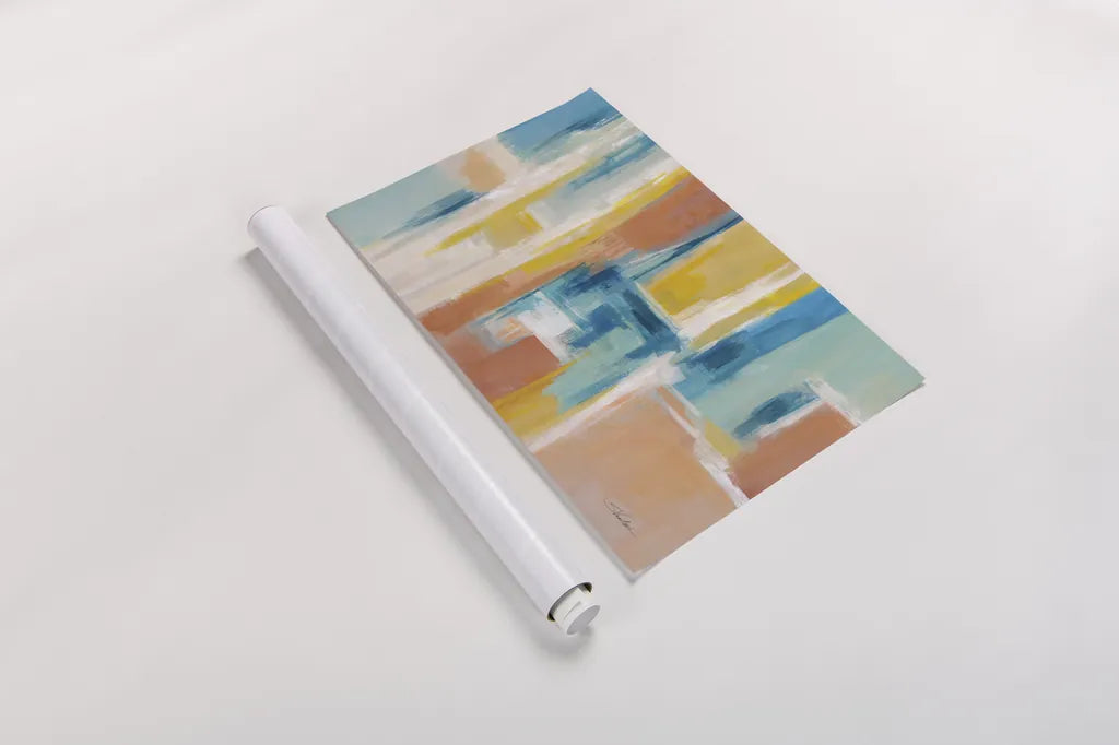 90s Color Blocks by Silvia Vassileva. shown as a rolled paper print. Available as archival giclee rolled canvas, fine art paper, or poster print. SKU 72297i.