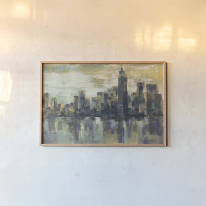 A Colorful Day in Manhattan by Silvia Vassileva. shown as a paper print in a natural frame. Available as a archival giclee rolled canvas, fine art paper, or poster print. SKU 75592i.