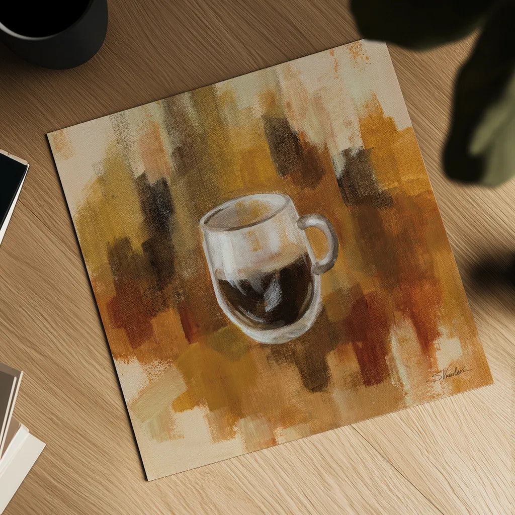 Abstract Coffee III by Silvia Vassileva. Shown as a detailed flat fine art print, highlighting archival giclee quality. Available as an archival giclee rolled canvas, fine art paper, or poster print. SKU 84276a.