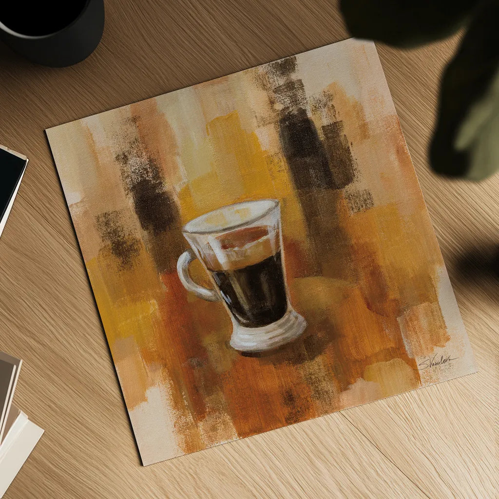 Abstract Coffee IV by Silvia Vassileva. Shown as a detailed flat fine art print, highlighting archival giclee quality. Available as an archival giclee rolled canvas, fine art paper, or poster print. SKU 84277a.