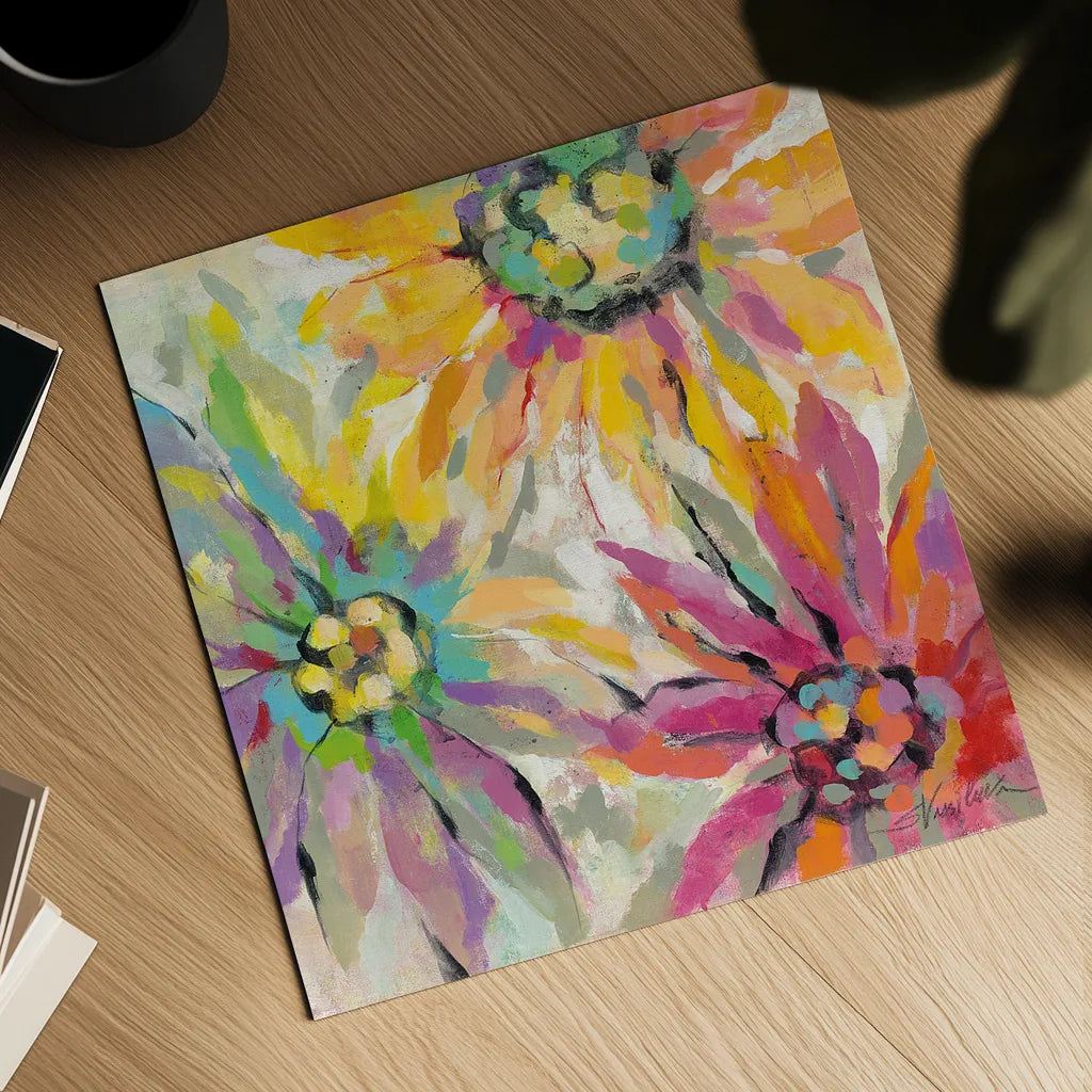 Abstracted Petals I by Silvia Vassileva. Shown as a detailed flat fine art print, highlighting archival giclee quality. Available as an archival giclee rolled canvas, fine art paper, or poster print. SKU 23889a.