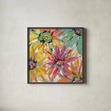 Abstracted Petals II by Silvia Vassileva. Shown in a sleek black glass frame for a contemporary gallery look. Available as an archival giclee rolled canvas, fine art paper, or poster print. SKU 23890a.