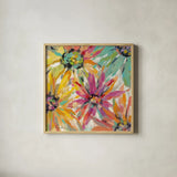 Abstracted Petals II by Silvia Vassileva. Shown in a natural wood glass frame for a timeless modern aesthetic. Available as an archival giclee rolled canvas, fine art paper, or poster print. SKU 23890a.