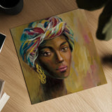 African Face I by Silvia Vassileva. Shown as a detailed flat fine art print, highlighting archival giclee quality. Available as an archival giclee rolled canvas, fine art paper, or poster print. SKU 65247a.