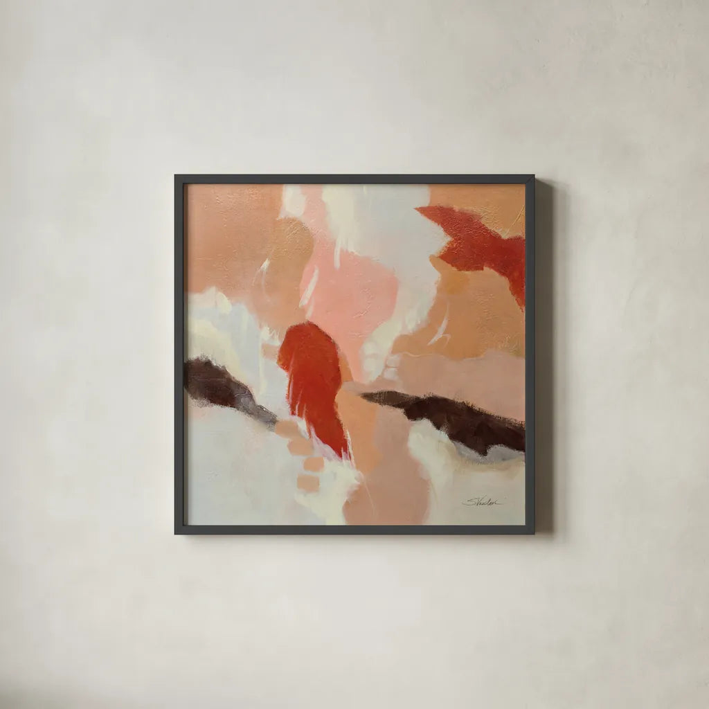 African Steps by Silvia Vassileva. Shown in a sleek black glass frame for a contemporary gallery look. Available as an archival giclee rolled canvas, fine art paper, or poster print. SKU 82438a.