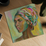 African Woman II by Silvia Vassileva. Shown as a detailed flat fine art print, highlighting archival giclee quality. Available as an archival giclee rolled canvas, fine art paper, or poster print. SKU 64161a.